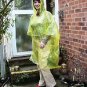 4 WATERPROOF PONCHOS CAPE MAC FESTIVALS YELLOW DISPOSABLE EMERGENCY RAINCOAT