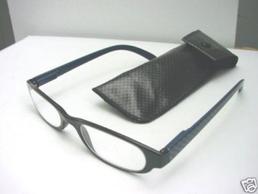 READING GLASSES BLACK/BLUE CHECK + CASE +3.0 D495