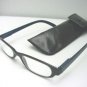 READING GLASSES BLACK/BLUE CHECK + CASE +3.0 D495