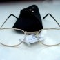 NEW READING GLASSES PALE GOLD METAL FRAMES + CASE +1.0 M141