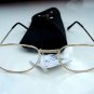 NEW READING GLASSES PALE GOLD METAL FRAMES + CASE +1.0 M141