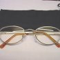 SPRUNG ARM READING GLASSES +3 +3.0 GILT FRAME D502