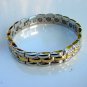 NEW MAGNETIC THERAPY POLISHED GOLD METAL & STAINLESS STEEL BRACELET UNISEX