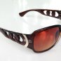 LARGE SUNGLASSES GLASSES GLAMOROUS CELEB STYLE BROWN FRAMED S100A