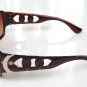 LARGE SUNGLASSES GLASSES GLAMOROUS CELEB STYLE BROWN FRAMED S100A