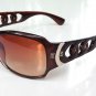 LARGE SUNGLASSES GLASSES GLAMOROUS CELEB STYLE BROWN FRAMED S100A