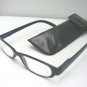 READING GLASSES BLACK/BLUE CHECK + CASE +2.5 D495