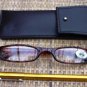 READING GLASSES BROWN FRAMES + 3.0 STRENGTH PEN & POUCH
