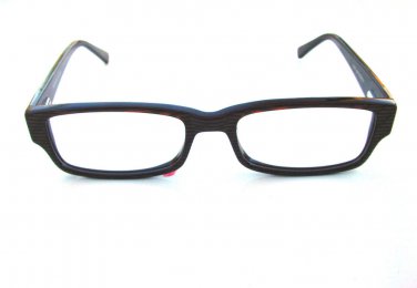 CLEAR LENS OPTICAL FRAMED GLASSES SPRUNG ARM BLACK METALLIC BROWN READING A196C
