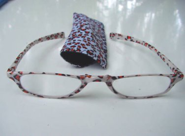 NEW WILD CAT PATTERN READING GLASSES & POUCH +2.0 D519