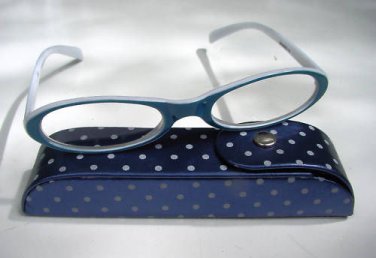 READING GLASSES BLUE & WHITE WITH CASE +1.0 D493 RETRO