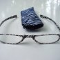 NEW DESIGNER ZEBRA READING GLASSES & POUCH +2.0 D519