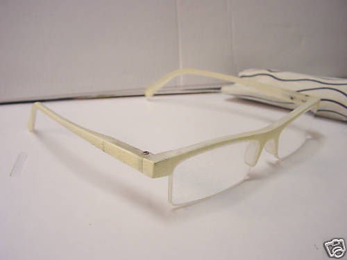 STYLISH READING GLASSES SPRUNG ARM CREAM +2.0 D509