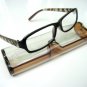 NEW BROWN BLACK ZEBRA ARM READING GLASSES & CASE +3.0
