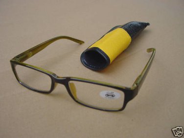 READING GLASSES BLACK YELLOW D508 +3.0