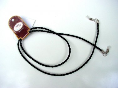 TWO UNISEX SPEC SAFE GLASSES NECK CORDS LANYARDS LEATHER LOOK PLAITED BLACK