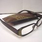 STYLISH READING GLASSES DESIGNER BROWN GOLD +2.5 D503
