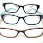 3 PAIRS OF COLOURED PATTERNED WAYFARER STYLE READING GLASSES & CASES +2.5 D532