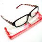 NEW RED BLACK ZEBRA ARM READING GLASSES & CASE +1.5