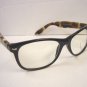WAYFARER TYPE CLEAR GLASSES BLACK MOTTLED BROWN ARMS