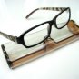 NEW BROWN BLACK ZEBRA ARM READING GLASSES & CASE +2.0