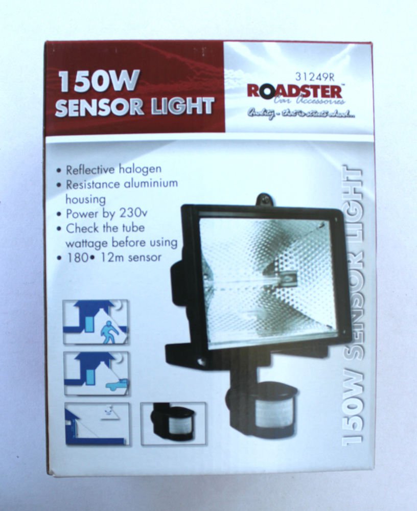NEW 150W QUALITY OUTDOOR MOTION SENSOR LIGHT HALOGEN SECURITY FLOODLIGHT GARDEN