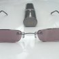 TINTED SLIM READING GLASSES SUN READERS SPRUNG ARMS +1.0 STRENGTH + CASE D1