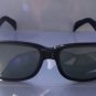 FILTRAL VINTAGE LG. WAYFARER STYLE BLACK SUNGLASSES