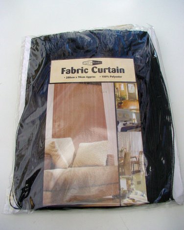 FABRIC STRINGS DOOR OR WINDOW CURTAIN PRIVACY & INSECT DETERRENT BLACK