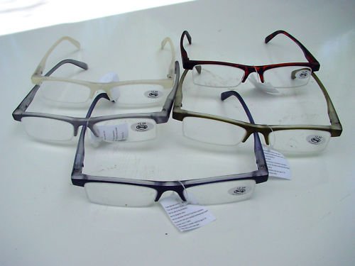 5 PAIRS STYLISH READING GLASSES 5 COLOURS +3.0 D509