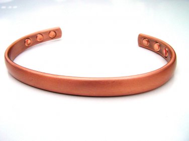 MAGNETIC ROUNDED SOLID COPPER MATT FINISH THERAPY BRACELET BANGLE