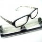NEW GREY BLACK ZEBRA ARM READING GLASSES & CASE +3.0
