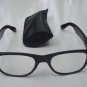 WAYFARER STYLE READING GLASSES BLACK WITH POUCH +3.0