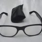 WAYFARER STYLE READING GLASSES BLACK WITH POUCH +3.0