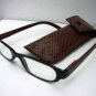 READING GLASSES BLACK/BROWN CHECK + CASE +3.0 D495