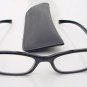 NARROW WAYFARER STYLE READING GLASSES BLACK WITH POUCH +2.0