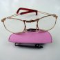 FOLDING READING GLASSES WITH PINK CLIP CASE +2.25 F2