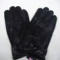 NWT 1 PAIR LADIES REAL LEATHER GLOVES FLEECE LINED BLACK SIZE M/L