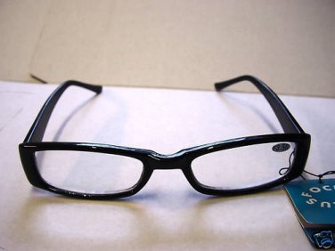 QUALITY TRENDY READING GLASSES BLACK FRAMES + 3.0 E40
