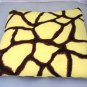 SET OF 4 YELLOW & BROWN PATTERNED CUSHION COVERS