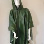 TOP QUALITY UNISEX OLIVE GREEN PVC PONCHO RAINCOAT FESTIVAL CAMPING PR11