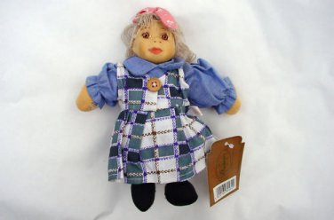 NEW CERAMIC HEAD COLLECTABLE GIRL DOLL 8" HIGH BL