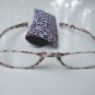 NEW WILD CAT PATTERN READING GLASSES & POUCH +1.0 D519