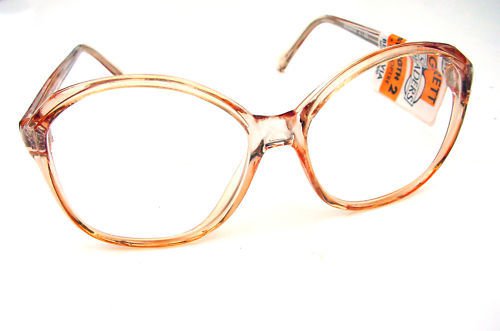 LARGE READING GLASSES CLEAR PINK BROWN FRAMES +1.25