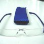 NEW BLUE RIMLESS READING GLASSES & POUCH +3.0 D512