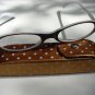READING GLASSES BROWN & WHITE WITH CASE +2.0 D493 RETRO