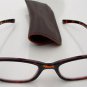 NARROW WAYFARER STYLE READING GLASSES TORTOISESHELL WITH POUCH +2.5