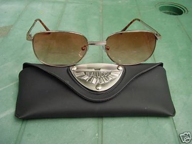 BIFOCAL LARGE GOLD READING SUNGLASSES GLASSES WITH CASE +3.5