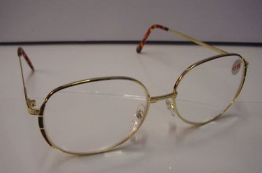 NEW LARGE READING GLASSES GOLD METAL FRAME WITH PINK & BLACK TRIM +1.5 5010