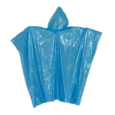 1 WATERPROOF PONCHO CAPE MAC FESTIVALS BLUE DISPOSABLE EMERGENCY RAINCOAT